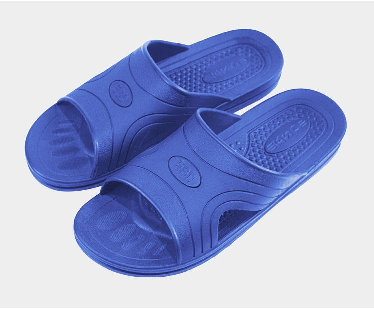 Anti Static PVC Slippers For Electronic Workshop With Six Hole Cross Design And Soft SPU