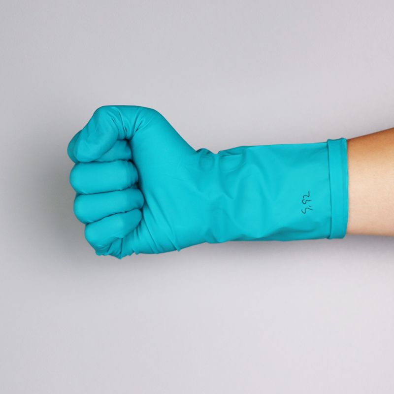 12-Inch Green Nitrile Gloves 4 Mil Powder-Free Latex-Free For Electronics Assembly