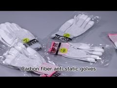 लिंट फ्री ESD कट रेज़िस्टेंट ग्लव्स 13gsm कंडक्टिव कार्बन फाइबर PU पाम फिट